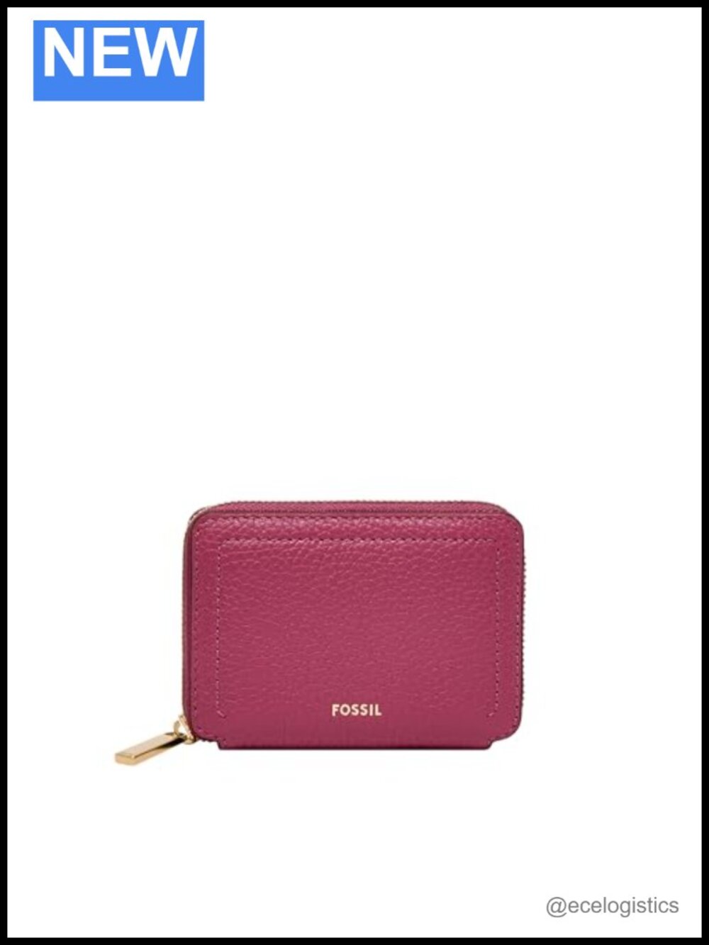 Genuine Leather RFID-Blocking Zip Around Card Case Wallet with Keychain